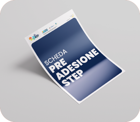 Immagine di un'etichetta blu con la scritta scheda pre-adesione - consente lo scaricamento della scheda relativa in pdf